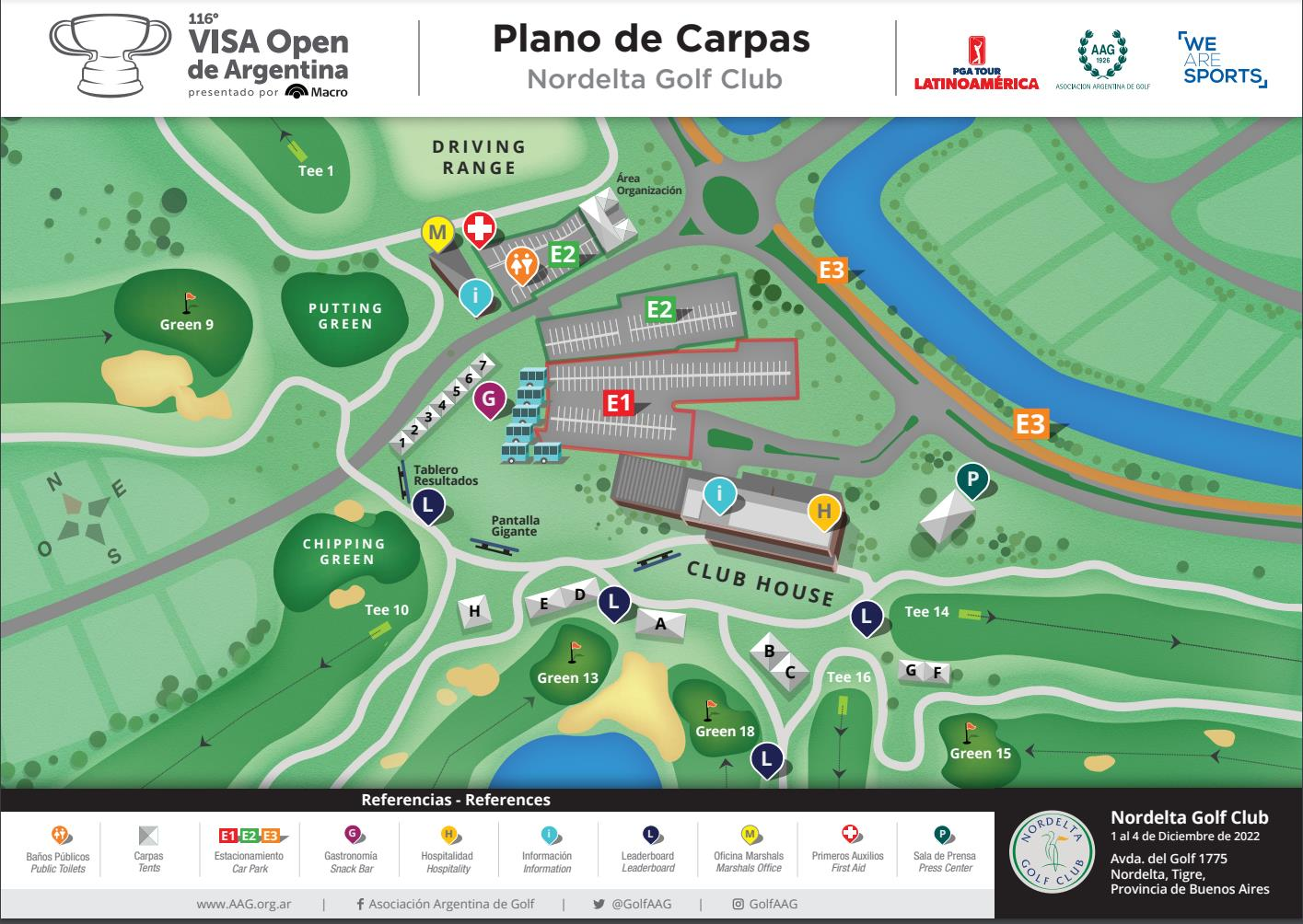 Plano de conectividad del VISA Open de Argentina en Nordelta Golf Club